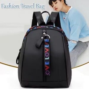 Black Backpack with Colorful LOVE Accent